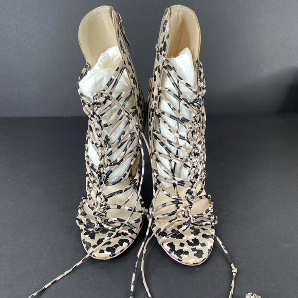 Sophia Webster Lacey Sketch Camo Strappy Heels Size 39M - Picture 4 of 12